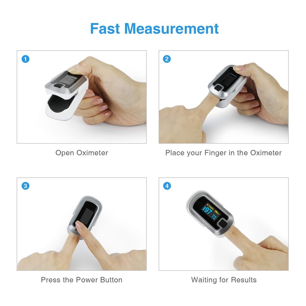Portable Finger Pulse Oximeter - Easy One Button Operation