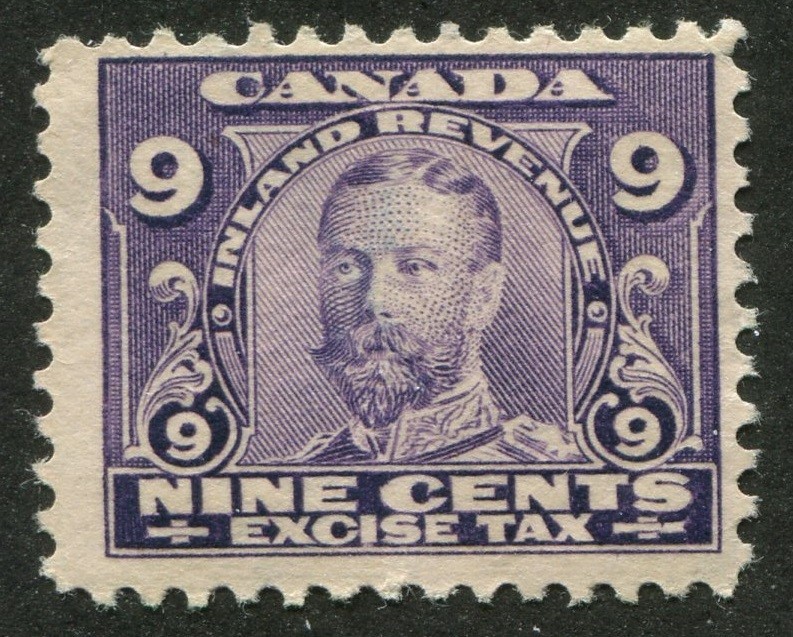 Canada Revenue FX5 Mint Excise Tax Stamp