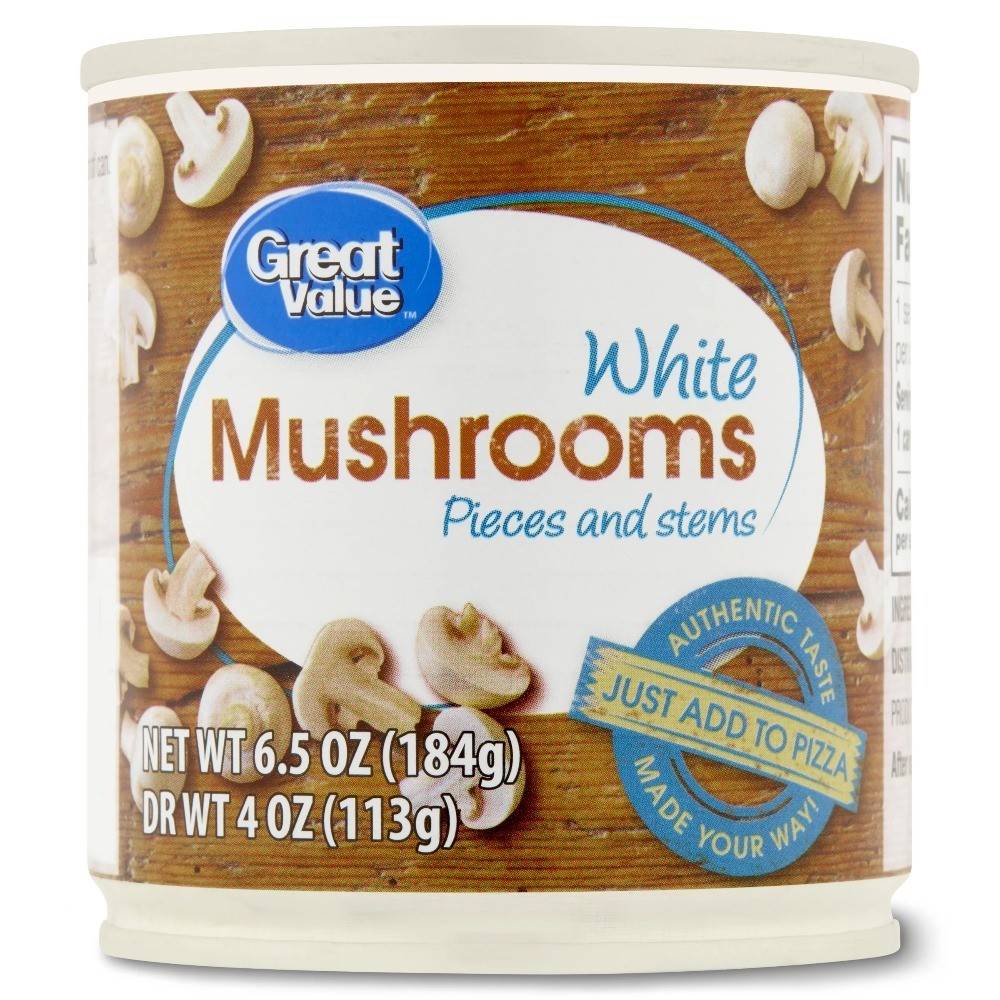 (8 pack) White Mushrooms Pieces and Stems, 6.5 oz