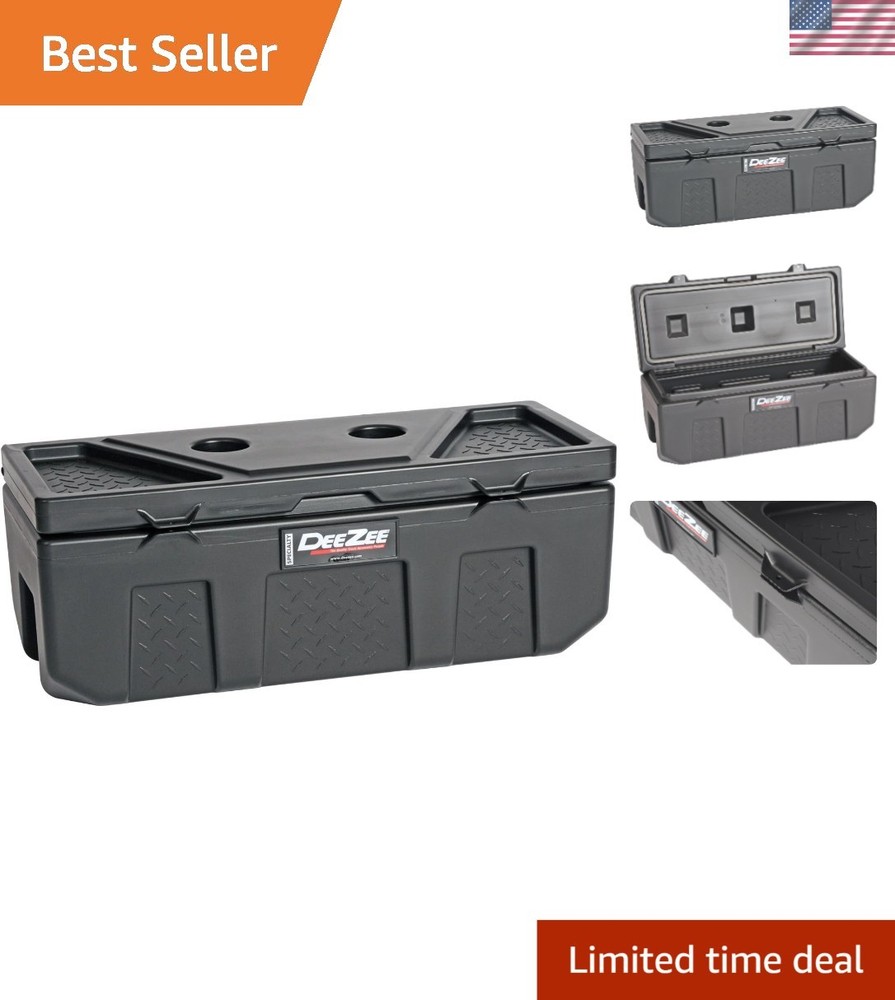 Versatile Poly Plastic Tool Box - 3.6 Cu Ft, Lightweight with Security Features