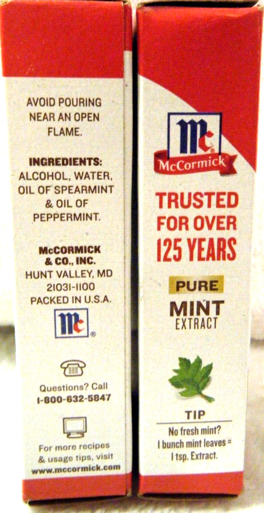 McCormick Pure Mint Extract -1 oz. Expiration 2029. ***FAST SHIP