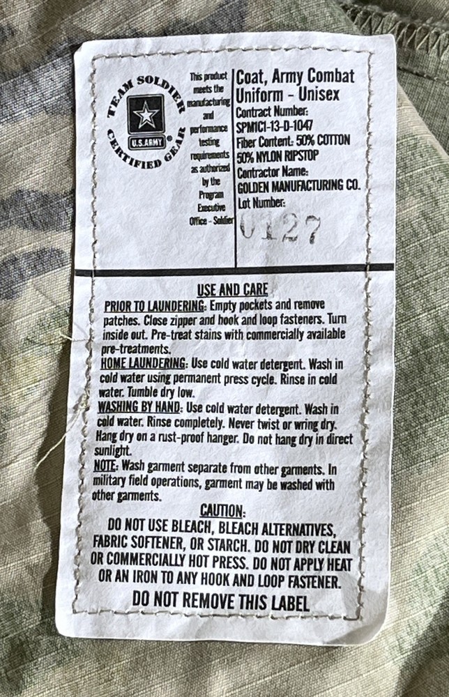 USGI OCP Medium Regular Uniform Coat 8415-01-623-5528 Multicam