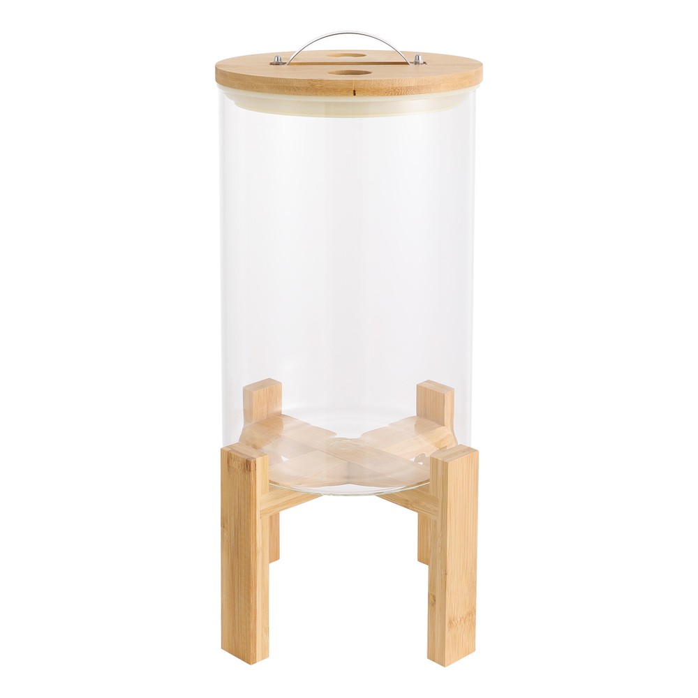8L Rice Storage Container, Glass Grain Container, Rice Container with Lid& Stand