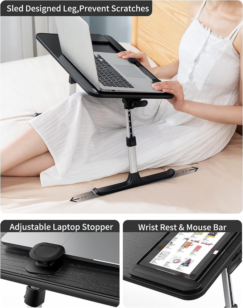 Sturdy Laptop Table for Couch Sofa - Black
