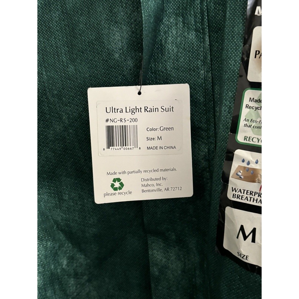 Natural Gear Ultra Light Rain Suit Size Medium NG-RS-200