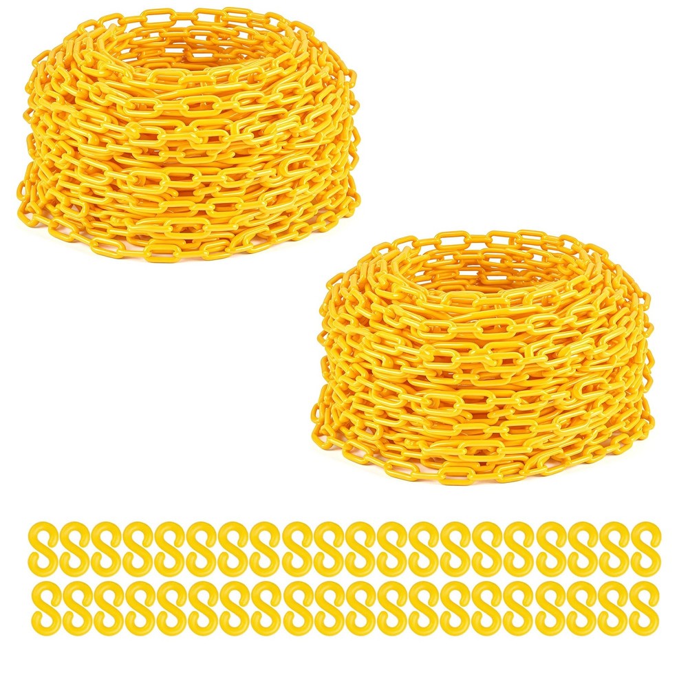 Drawpies Plastic Chain, 200Ft Yellow Chains 200Ft-2Pieces,