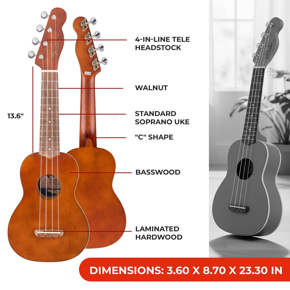 Fender Venice Soprano Ukulele - Natural