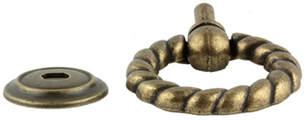 2-1/4" Large Ring Pull Antique Brass