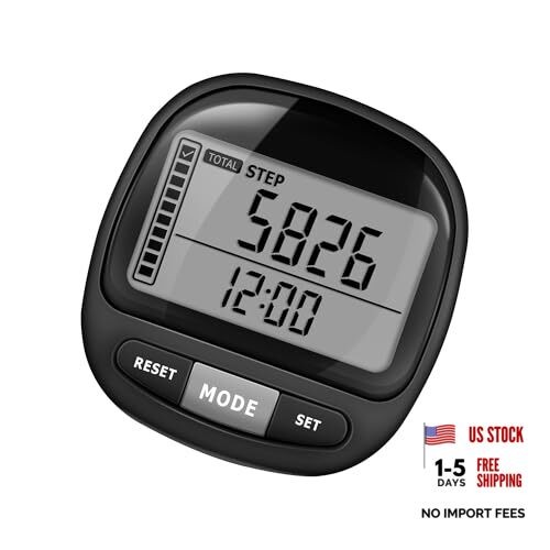 3D Pedometer Step Counter for Walking and Miles, Simple Step Tracker with