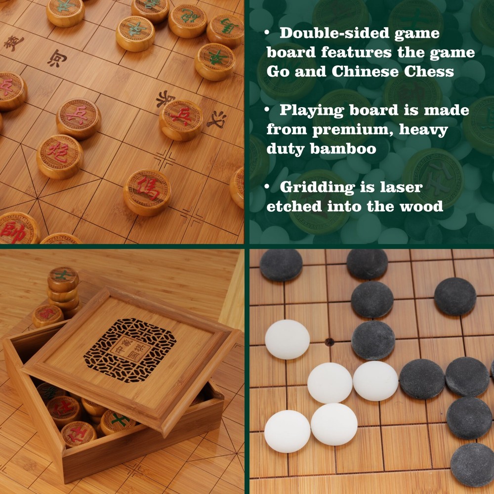 Chinese Chess and Go Reversible Game Board