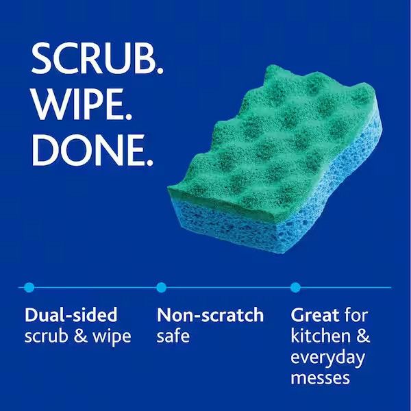 Scrunge Multi-Use Sponges 8 Count No Scratch Durable Design