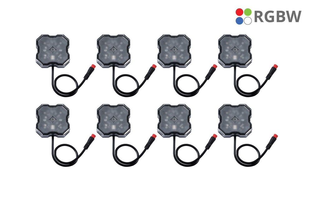 Diode Dynamics Stage Series RGBW LED Rock Lights (8-Pack) w/Bluetooth Controller
