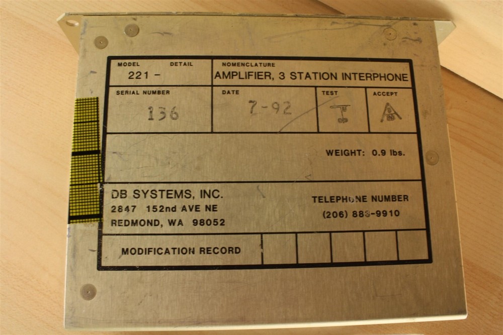 DB Systems Model 221- Audio Control Amplifier