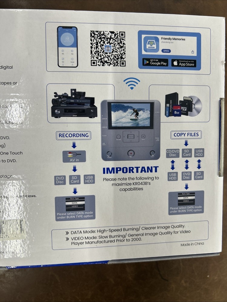 CLARIVIEWS Multi-Function Media Recorder, VHS to Digital - KR043B New Open Box