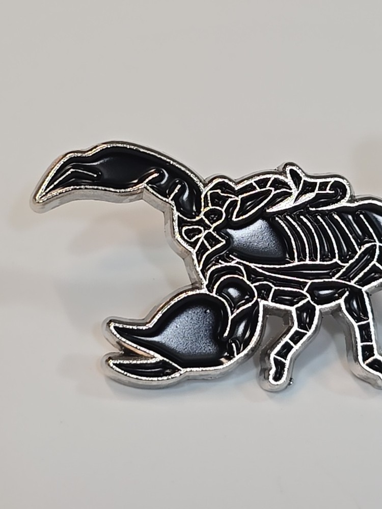 Scorpion Lapel Pin Black & Silver Colors