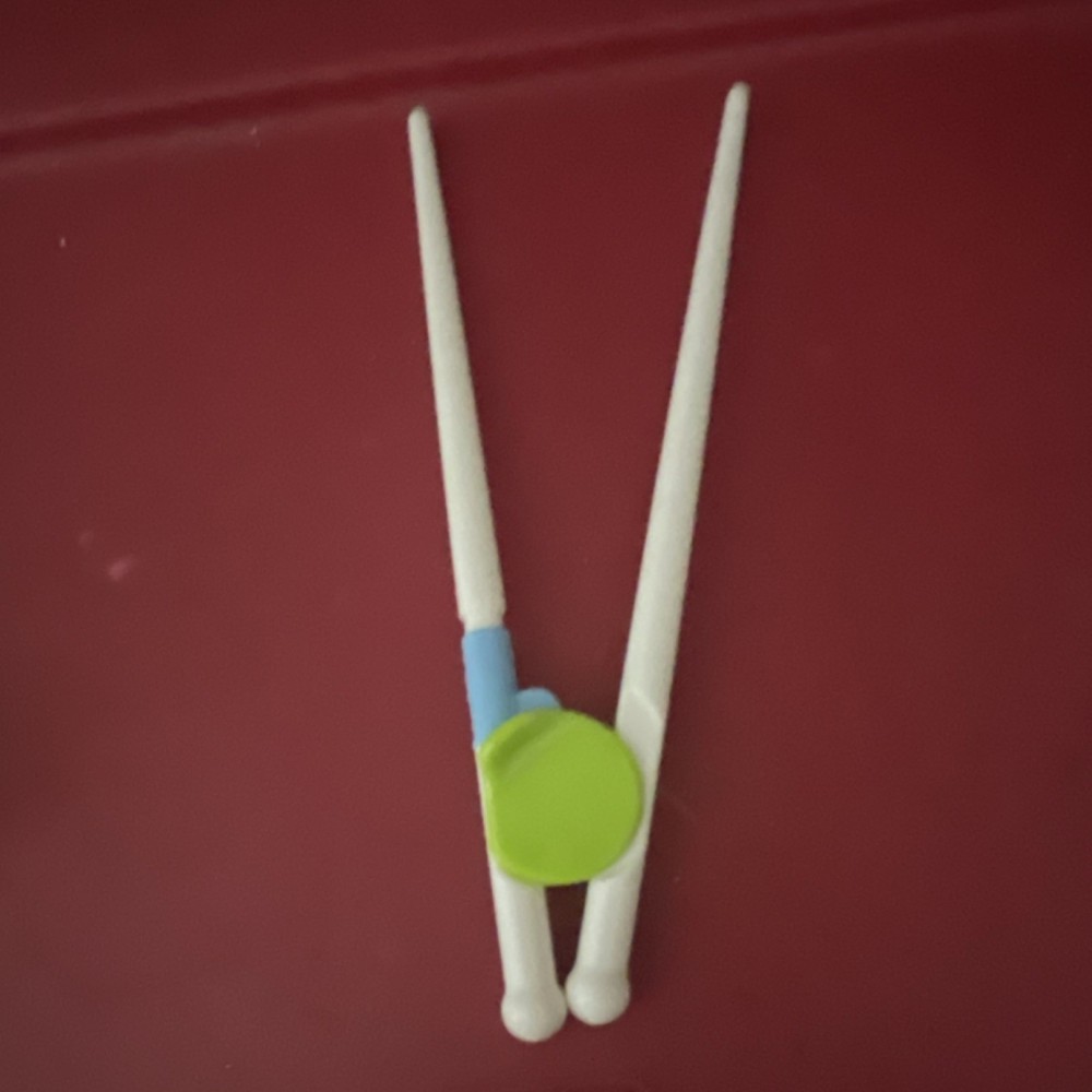 Kids Multicolor Plastic Chopsticks Set of 3, Reusable, Solid Handle