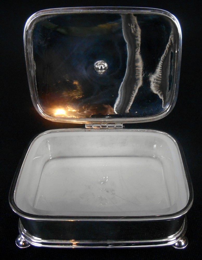 A solid silver sardine serving receptacle, with cast silver fish, Boston, Mass c