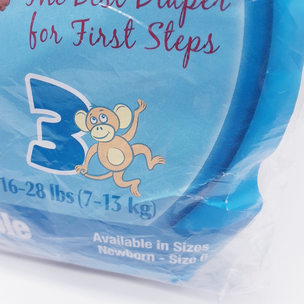 NOS Cuties Size 3 Premium Diaper *SAMPLE* 2 diaper package 7-13lbs