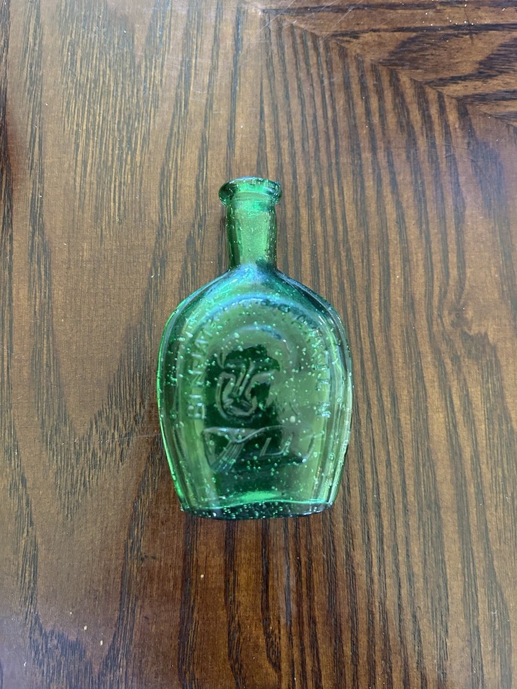 3" Antique Bottle Benjamin Franklin Green