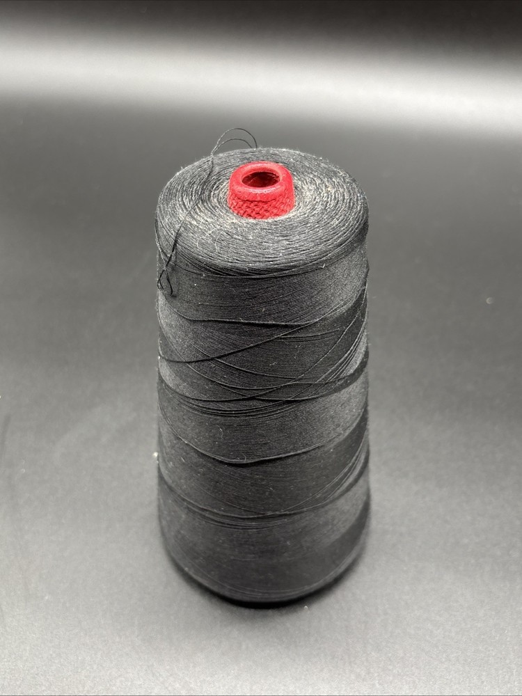 Vintage Large Spool Of Thread Unbranded Black