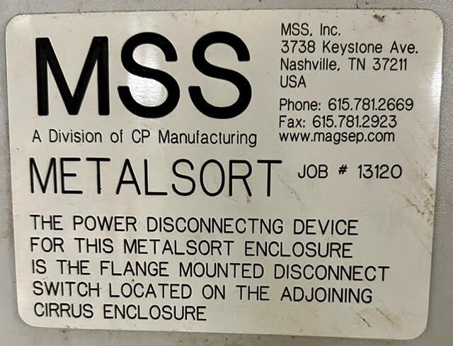 MSS CIRRUS Optical Sort Line - Model: CPR -2400-3-M