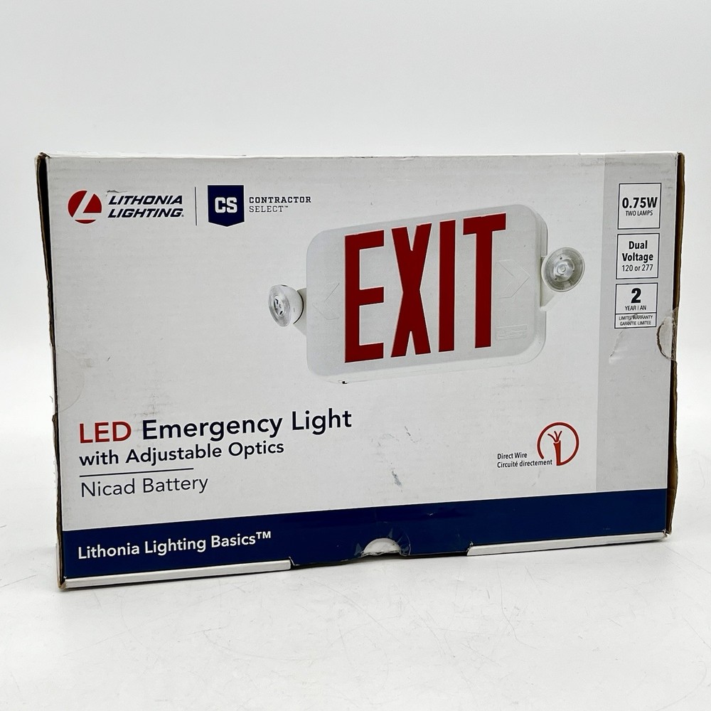 Lithonia Lighting ECC R M6 LED Emergency Exit Light w/ Adjustable Optics Red