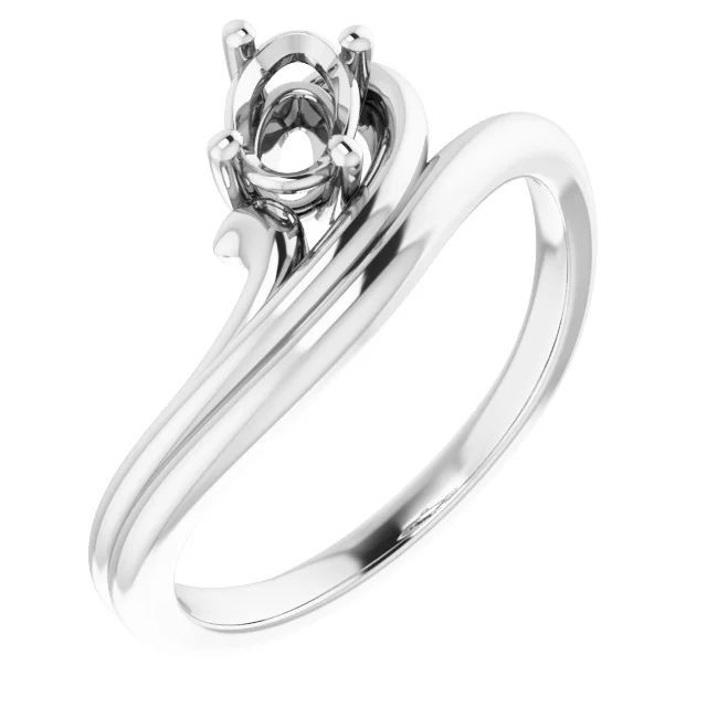 Oval 6x4mm Semi Mount Ring Setting Solitaire 925 Sterling Silver Mounting