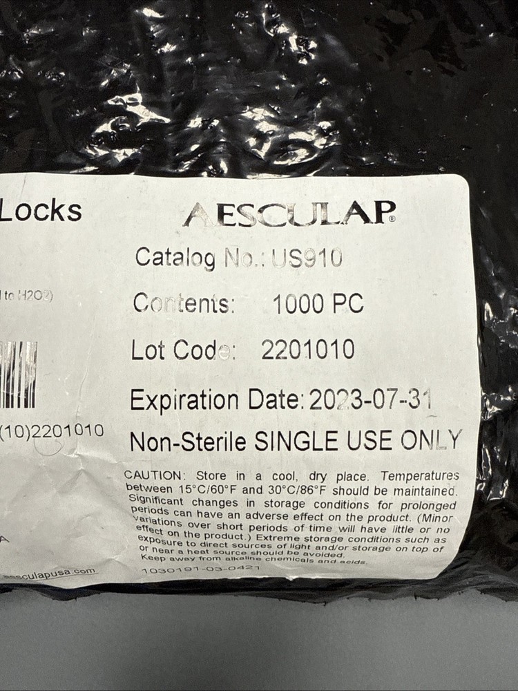 Aesculap Sterilization Tamper Evident S Lock SterilContainer Pink US910 1000 PC