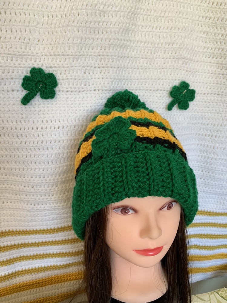 Handmade St. Patrick day beanie crochet
