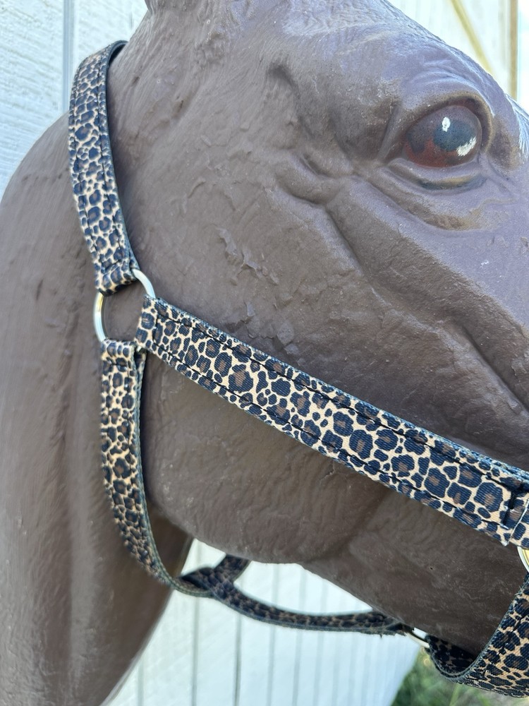 Personalized Nylon Horse Halter Cheetah