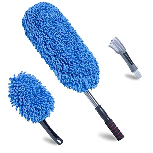 (3 Pack) Microfiber Car Duster Exterior Scratch Free, Extendable Handle