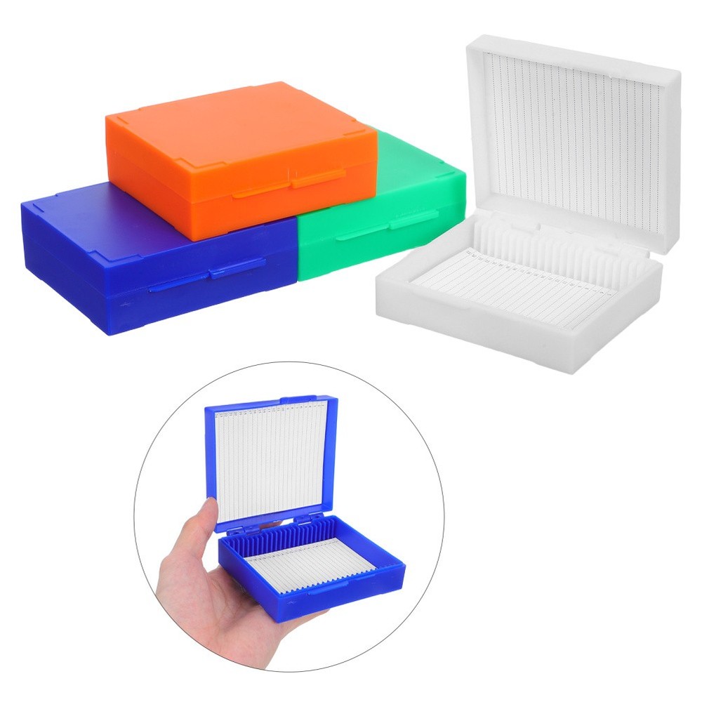 4 Pcs Microscope Slide Case Accessories Storage Holder Plastic Rectangle