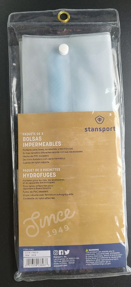 Stansport 3-Pack Waterproof Pouches