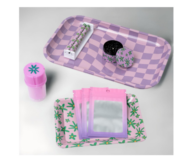 Pink Rolling Tray Set, Bundle by Gray Oval