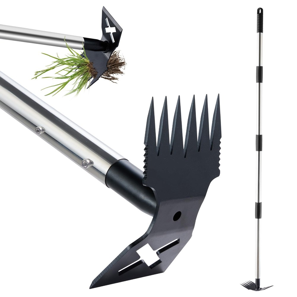 Weed Puller Tool with Long Handle, 60'' Weed Remover Weeding Tool, Heavy Duty...