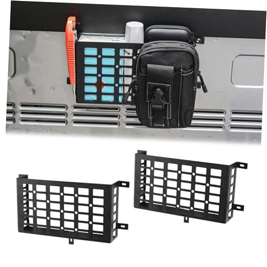 2 Pieces Universal Metal Car Storage Box, Small Cargo Pocket Molle Panel
