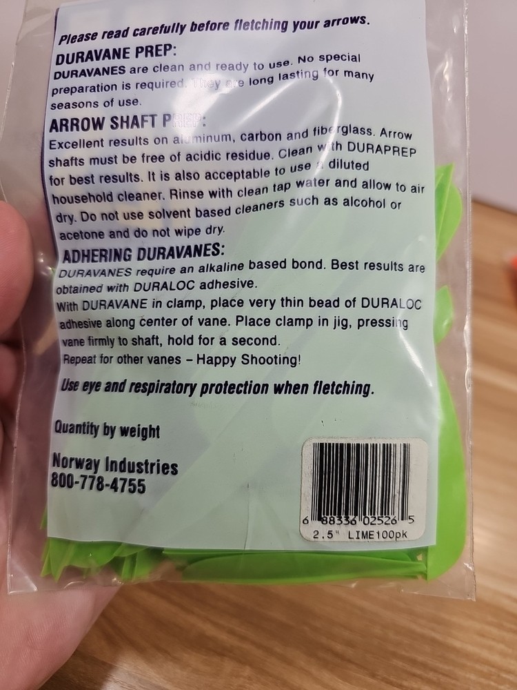 Norway Duravanes 2.5" Lime - 100 pack