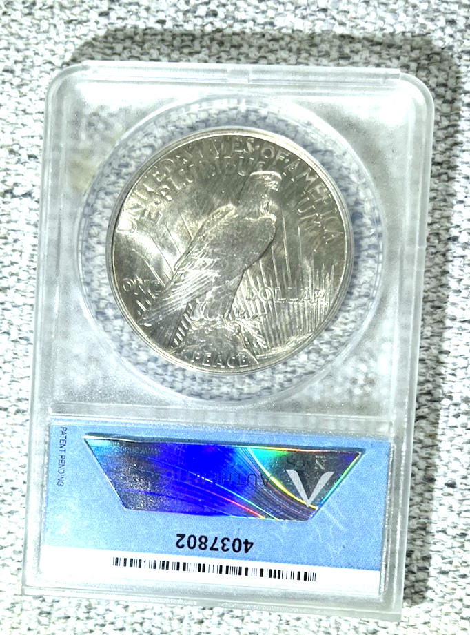 1921 Peace Silver Dollar ANACS MS63 BLAZER