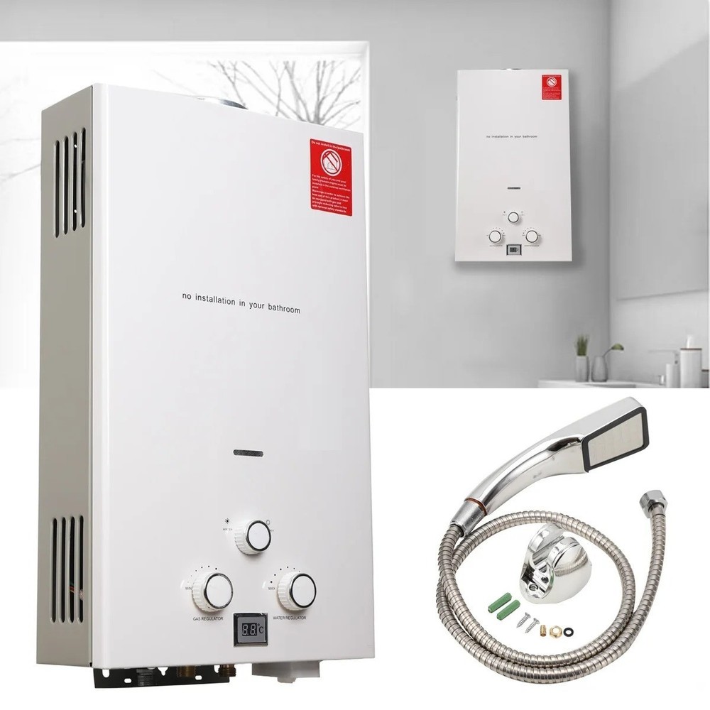 LPG Hot Water Heater Propane Gas Tankless Instant Boiler Shower Kit Portable UK