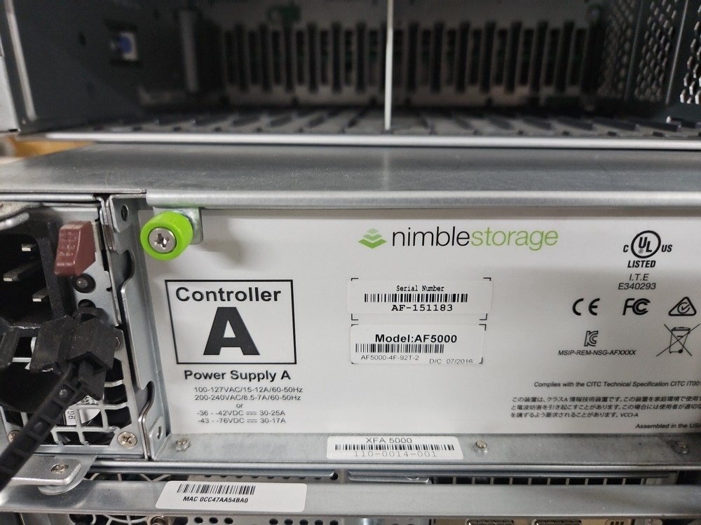 HPE Nimble AF5000 Controller – PN: Q8F83A