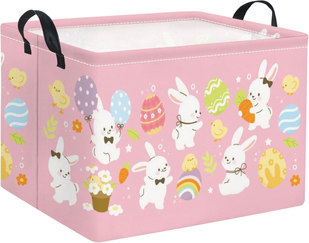 Rectangular Easter Basket Nursery Basket for Boys Bunny Room Decor Cute Toy S...