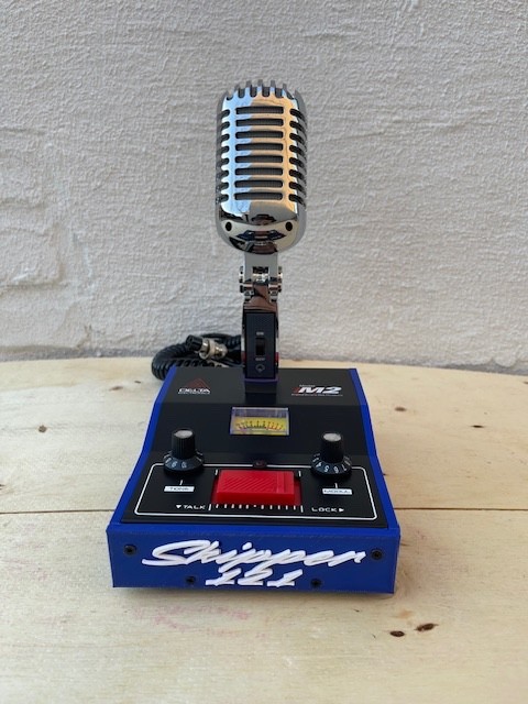 Custom Base Front & Side Panels BLUE For DELTA M2 POWER BASE MICROPHONE CB MIC