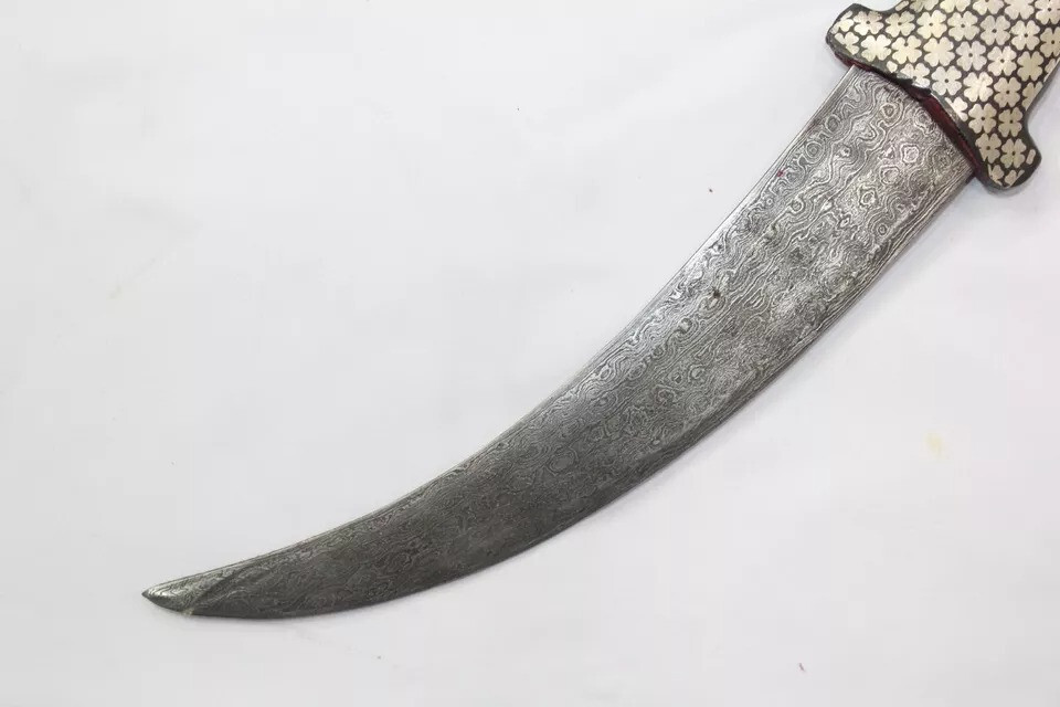 Dagger Knife Silver Koftgiri Wire Work Damacus Steel Blade Handle W01