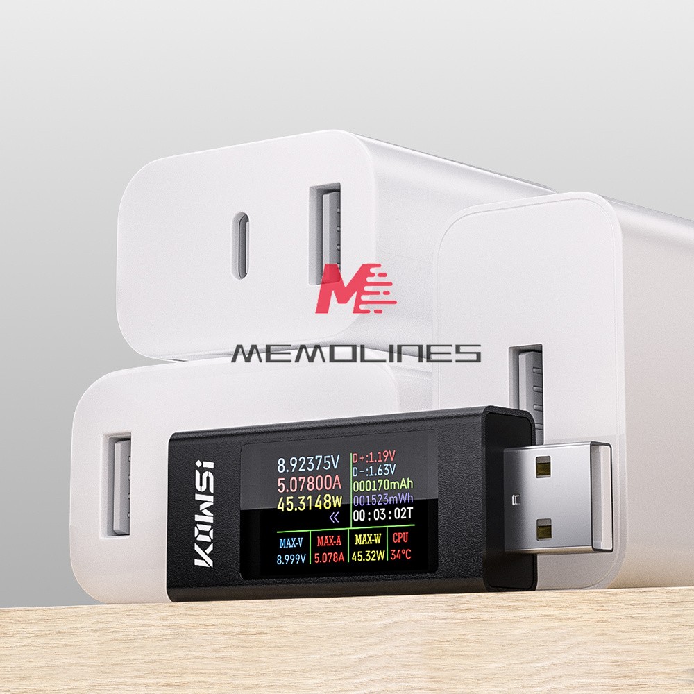 1.06" IPS Multi-function USB Tester Voltage Ammeter Power Meter DC 4-30V 0-8A