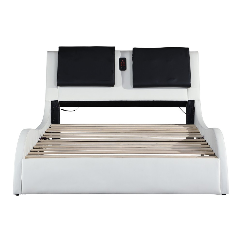 Queen Faux Leather Platform Bed Frame - LED Lighting