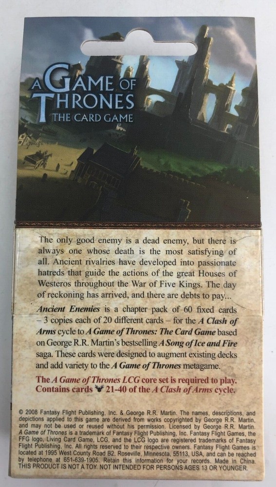 Game of Thrones Ancient Enemies Chapter Pack CCG Card Game Deck Set