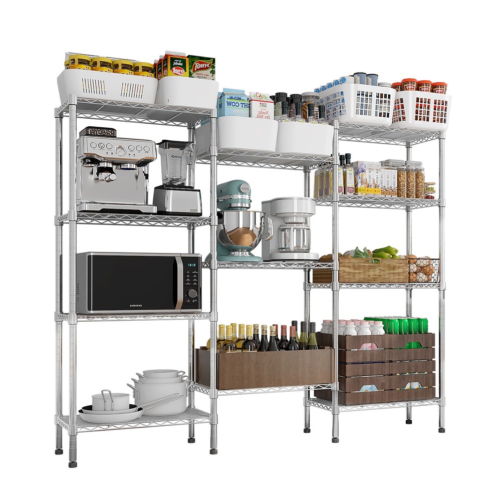 Adjustable Storage Shelves NSF Wire Shelving Unit Multiple rows Shelving