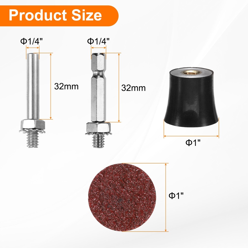 23pcs Quick Change Disc Set 1" Roll Lock Sanding Disc 36 Grits with Disc Holder