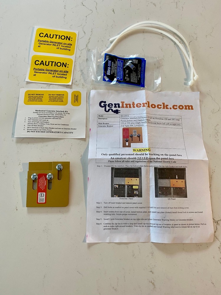 GenInterlock SD-200A Square D Electrical Panel Interlock Kit