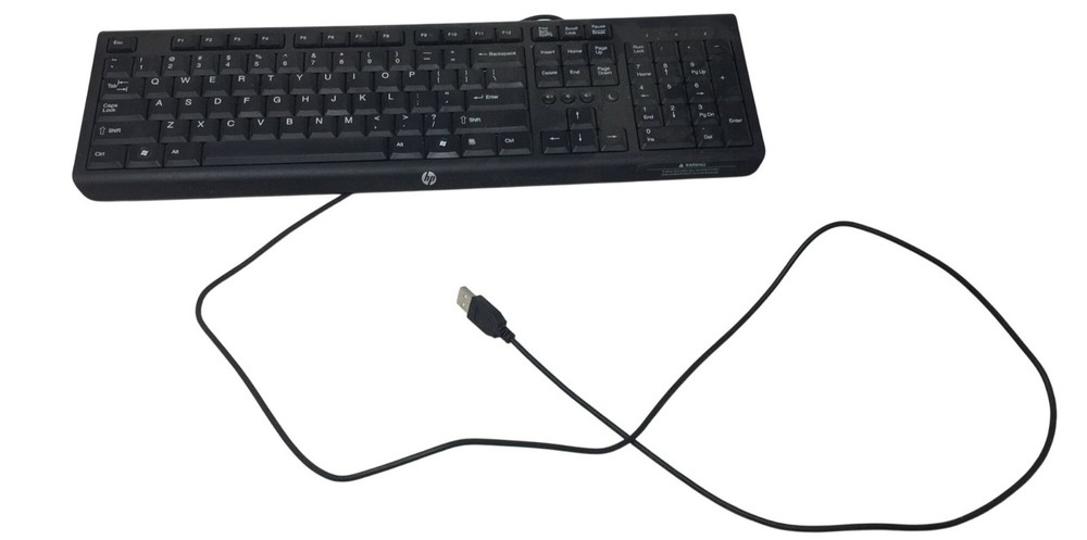 HP BLACK CORDED COMPUTER KEYBOARD